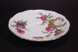 1950s Queen Anne Fine Bone China England Scottish "Dundee Thistle" Pink and Purple Floral Teacup Saucer - Treasure Valley Antiques & Collectibles