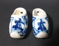 Vintage Delft Blue Handpainted Holland Windmill Shoe Set - Treasure Valley Antiques & Collectibles