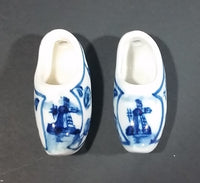 Vintage Delft Blue Handpainted Holland Windmill Shoe Set - Treasure Valley Antiques & Collectibles