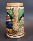 1950s Gift Craft Japan Bavarian Friends Sharing a Pitcher of Beer Porcelain Stein Numbered 384 - Treasure Valley Antiques & Collectibles