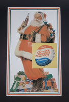 Vintage 1970s Pepsi Cola Merry Christmas Santa Claus with Gifts Lithograph Tin Sign - Treasure Valley Antiques & Collectibles