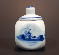 Vintage Delft Blue Handpainted Windmill and Flowers Tooth Fairy Tooth Box with Lid - Treasure Valley Antiques & Collectibles