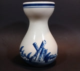 Vintage Delft Blue Windmills, Dutch Village, and Sailboats Ship Handpainted Ceramic Flower Vase - Treasure Valley Antiques & Collectibles