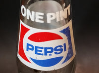 Vintage 1977 Pepsi-Cola Pepsi One Pint 16 Fl oz 473mL Clear Glass Money Back Bottle - LS 77 239 - Treasure Valley Antiques & Collectibles