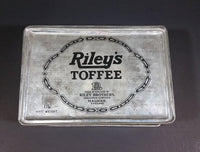 1950s Riley's Rum & Butter Toffee Medieval Hunting Scene Embossed Red Tin with Original Sticker - Treasure Valley Antiques & Collectibles