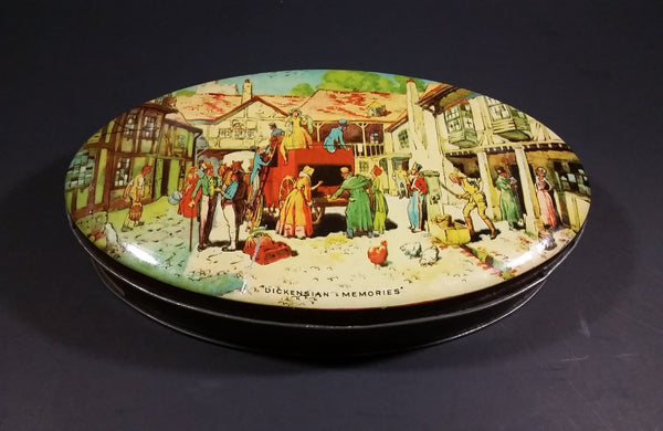 Vintage 1950s Riley's Toffee "Dickensian Memories" Village Scene Tin - E.I & co. ltd Shipley England - Treasure Valley Antiques & Collectibles