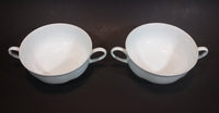 c. 1970 Hutschenreuther Germany Selb Bavaria White Double Handled Porcelain Soup Bowls - Set of 2 - Treasure Valley Antiques & Collectibles