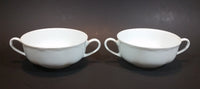 c. 1970 Hutschenreuther Germany Selb Bavaria White Double Handled Porcelain Soup Bowls - Set of 2 - Treasure Valley Antiques & Collectibles