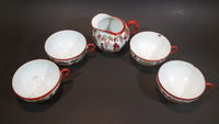 1920s or 1930s Kutani Japan Egg Shell Porcelain Hand Painted Scenery of Japanese Women Creamer and 4 Tea Cup Set - Treasure Valley Antiques & Collectibles