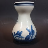 Vintage Delft Blue Windmills, Dutch Village, and Sailboats Ship Handpainted Ceramic Flower Vase - Treasure Valley Antiques & Collectibles