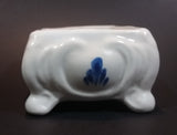 Delft Blue Style Footed Trinket Dish with Windmill and Flower Decor - Treasure Valley Antiques & Collectibles