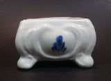 Delft Blue Style Footed Trinket Dish with Windmill and Flower Decor - Treasure Valley Antiques & Collectibles