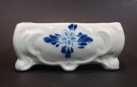 Delft Blue Style Footed Trinket Dish with Windmill and Flower Decor - Treasure Valley Antiques & Collectibles