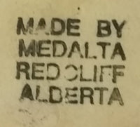 c. 1966 Medalta Redcliff, Alberta Yellow with Brown Trim Stoneware Pottery Mug Set of 5 - Treasure Valley Antiques & Collectibles