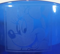 Very Rare Beautiful Cobalt Blue Etched Glass Disney Mickey and Minnie Mouse Cereal or Pudding Bowls - Set of 2 - Treasure Valley Antiques & Collectibles