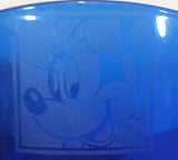 Very Rare Beautiful Cobalt Blue Etched Glass Disney Mickey and Minnie Mouse Cereal or Pudding Bowls - Set of 2 - Treasure Valley Antiques & Collectibles