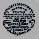 1970-1973 Staffordshire "English Ironstone Tableware Limited" Dickens Blue 20 Piece Dinnerware Set - Treasure Valley Antiques & Collectibles