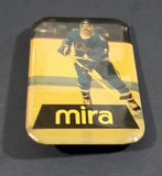 Early 1980s Michel Goulet Quebec Nordiques NHL Hockey Mira Rectangular Pin - Treasure Valley Antiques & Collectibles