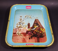 Rare 1957 Coca-Cola Coke Blue and Yellow Bird House Drink Serving Tray - Refreshing Delicious - Treasure Valley Antiques & Collectibles