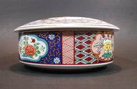 1950s Imari Ware Japan Flowers, Bamboo, and Huts Decor Porcelain Lidded Candy Dish - Treasure Valley Antiques & Collectibles