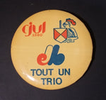 1970s CJUL 1360 AM Radio Montreal Expos Baseball Tout Un Trio O'Keefe Beer Button Pin - Treasure Valley Antiques & Collectibles