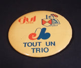 1970s CJUL 1360 AM Radio Montreal Expos Baseball Tout Un Trio O'Keefe Beer Button Pin - Treasure Valley Antiques & Collectibles