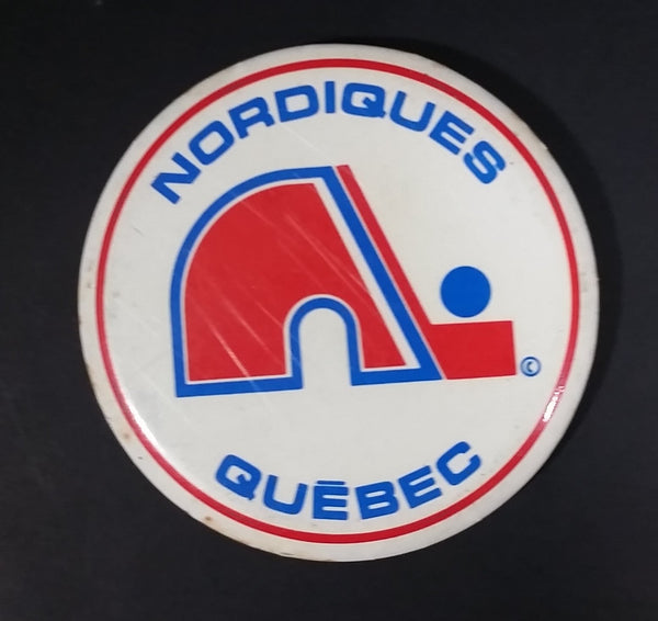 Vintage 1980s Quebec Nordiques NHL Hockey Button Pin - Treasure Valley Antiques & Collectibles