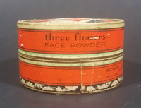 Antique 1920s Art Nouveau Three Flowers Face Powder Box Cardboard Container - Treasure Valley Antiques & Collectibles