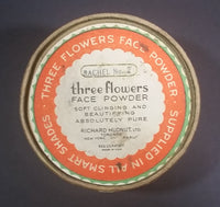 Antique 1920s Art Nouveau Three Flowers Face Powder Box Cardboard Container - Treasure Valley Antiques & Collectibles