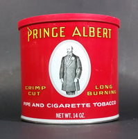 Vintage Prince Albert Pipe And Cigarette Tobacco 14oz Tin with plastic Lid Top - Treasure Valley Antiques & Collectibles