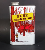 Vintage Rare French Canada Maple Syrup Tin Can 1991 French and English 4 Litres Great Graphics - Treasure Valley Antiques & Collectibles