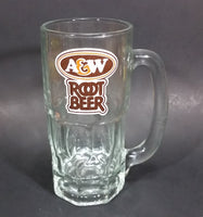 1970s A & W Root Beer Logo 6 7/8" Clear Glass Mug - Treasure Valley Antiques & Collectibles