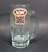 1970s A & W Root Beer Logo 6 7/8" Clear Glass Mug - Treasure Valley Antiques & Collectibles