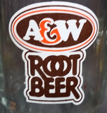 1970s A & W Root Beer Logo 6 7/8" Clear Glass Mug - Treasure Valley Antiques & Collectibles