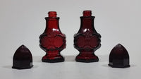 Vintage Avon Cape Cod Collection Ruby Red Salt & Pepper Shakers - Treasure Valley Antiques & Collectibles