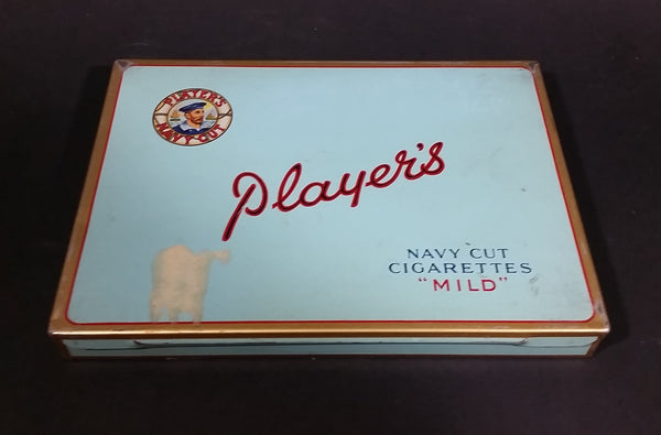 Vintage 1950s Player's 50 Navy Cut Cigarettes "MILD" Tin Case w/ partial Excise Tax Stamp - Treasure Valley Antiques & Collectibles