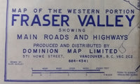 c. 1971 Fraser Valley Real Estate Board Map of The Western Portion Fraser Valley & Municipality of Langley - Treasure Valley Antiques & Collectibles