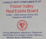 c. 1971 Fraser Valley Real Estate Board Map of The Western Portion Fraser Valley & Municipality of Langley - Treasure Valley Antiques & Collectibles