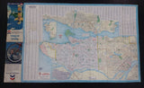 1966 Chevron Vancouver & Victoria Map - Celebrating British Columbia and Canada Centenaries 1966-1967 - Treasure Valley Antiques & Collectibles