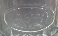 1970s-1980s A & W Allen and Wright Embossed Clear 4 1/2" Root Beer Mug - Treasure Valley Antiques & Collectibles