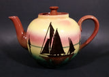 Very Rare 1940s Sailboat Torquay Mottoware Devon Teapot - Treasure Valley Antiques & Collectibles