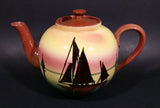 Very Rare 1940s Sailboat Torquay Mottoware Devon Teapot - Treasure Valley Antiques & Collectibles