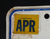 1978 Virginia White with Blue Letters Vehicle License Plate - Treasure Valley Antiques & Collectibles