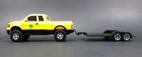 ERTL John Deere Yellow Pickup Truck with Black Flatbed Trailer Diecast Toy 1/25 Scale - Treasure Valley Antiques & Collectibles