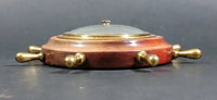 Vintage JG Gischard Aneroid Ships Wheel Barometer - Wood, Brass, Metal Face - Germany - Treasure Valley Antiques & Collectibles