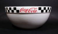 2002 Gibson Coca-Cola Coke White with Black Checkered Retro Style Large 10 1/2" Mixing Bowl - Treasure Valley Antiques & Collectibles