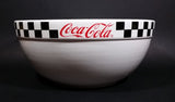 2002 Gibson Coca-Cola Coke White with Black Checkered Retro Style Large 10 1/2" Mixing Bowl - Treasure Valley Antiques & Collectibles