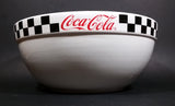 2002 Gibson Coca-Cola Coke White with Black Checkered Retro Style Large 10 1/2" Mixing Bowl - Treasure Valley Antiques & Collectibles