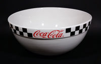 2002 Gibson Coca-Cola Coke White with Black Checkered Retro Style Large 10 1/2" Mixing Bowl - Treasure Valley Antiques & Collectibles