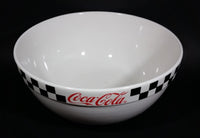 2002 Gibson Coca-Cola Coke White with Black Checkered Retro Style Large 10 1/2" Mixing Bowl - Treasure Valley Antiques & Collectibles